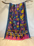 Purple Pen Kalamkari Dupatta with Zari Border