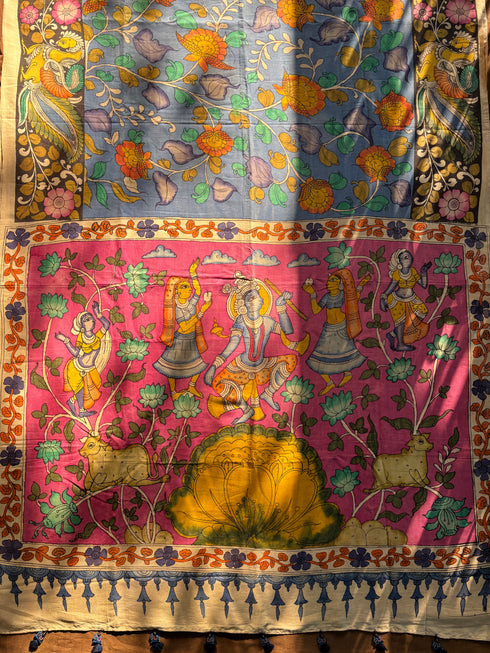 Vault-15-Raas Srikalahasti Pure Silk Kalamkari Saree