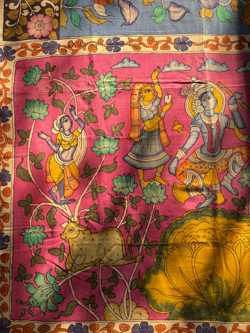 Vault-15-Raas Srikalahasti Pure Silk Kalamkari Saree
