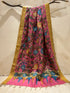 Pink Pen Kalamkari Dupatta with Zari Border