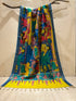 Multicolor Pen Kalamkari Dupatta with Zari Border