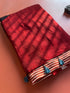 Black Bindi Red Modal Silk Ajrakh Saree