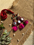 Bindi Bonanza Mirror Parandi- Red & Purple