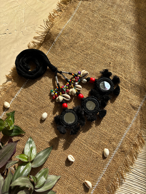 Desi Dazzle Mirror Parandi- Black