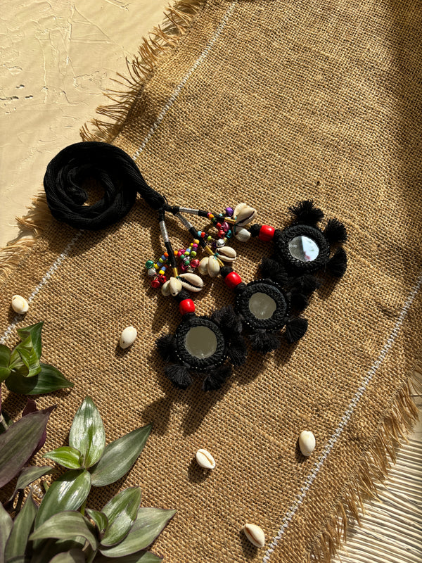 Desi Dazzle Mirror Parandi- Black