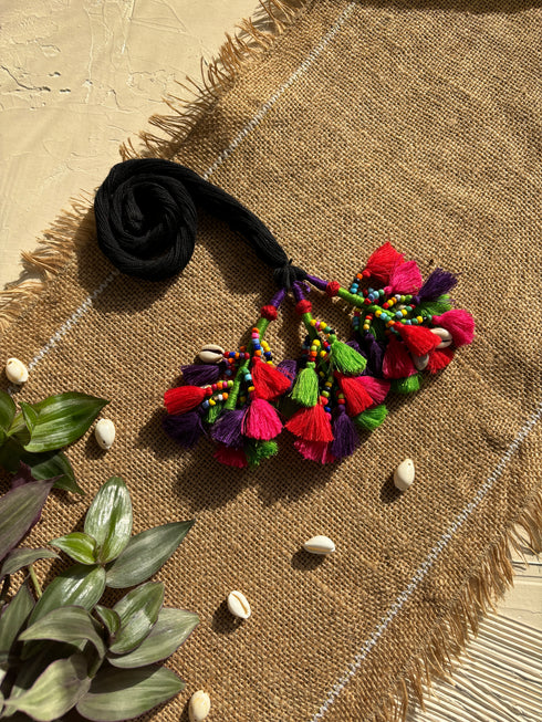 Namaste Neon Tassel Parandi- Black & Multi