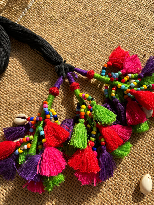Namaste Neon Tassel Parandi- Black & Multi