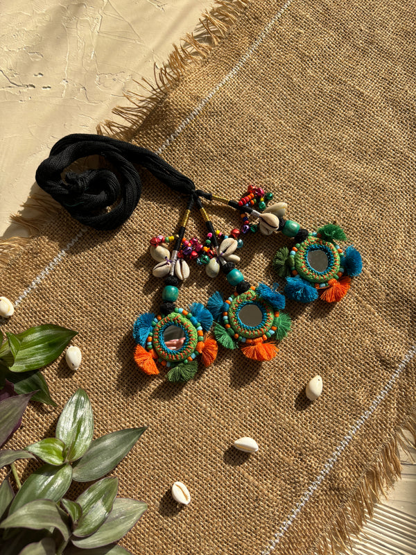 Ghungroo Glam Mirror Parandi- Black & Multi