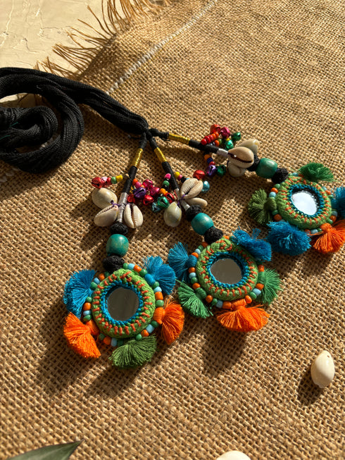 Ghungroo Glam Mirror Parandi- Black & Multi