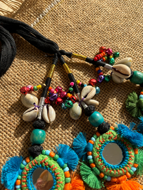 Ghungroo Glam Mirror Parandi- Black & Multi