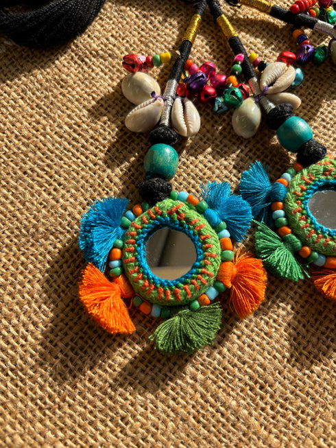 Ghungroo Glam Mirror Parandi- Black & Multi