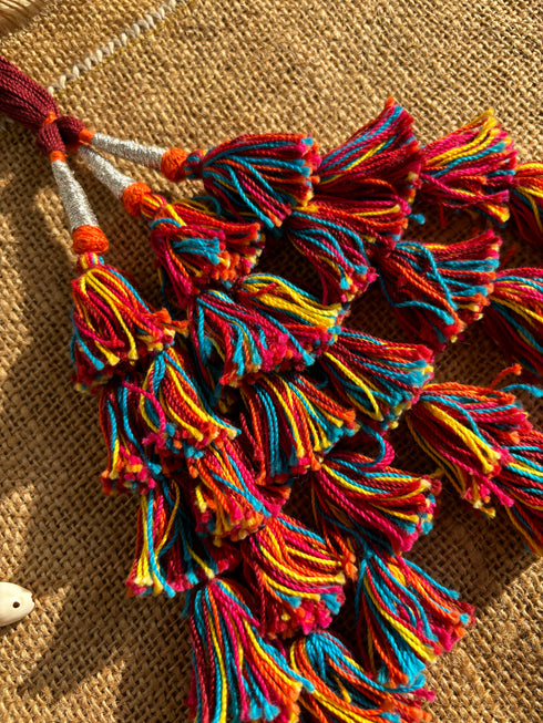 Rajasthani Razzle Tassel Parandi- Mehroon