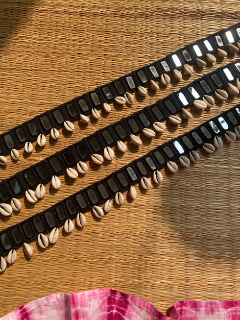 Black Single Layer Mirror Waist Belt (Sample sale)- 1pc