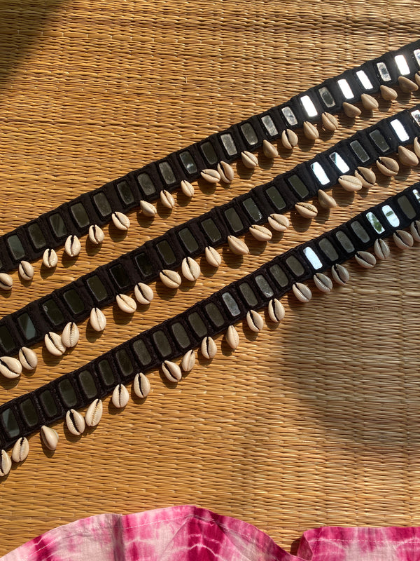 Black Single Layer Mirror Waist Belt (Sample sale)- 1pc