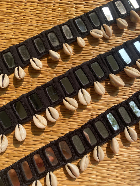 Black Single Layer Mirror Waist Belt (Sample sale)- 1pc