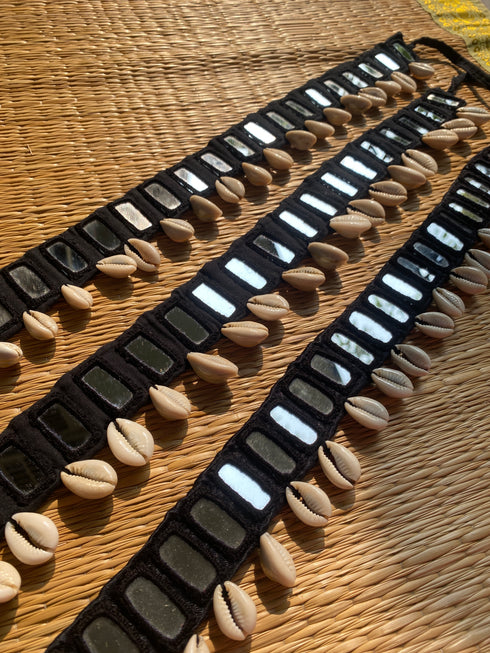 Black Single Layer Mirror Waist Belt (Sample sale)- 1pc