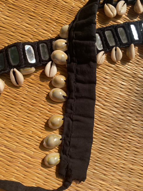 Black Single Layer Mirror Waist Belt (Sample sale)- 1pc