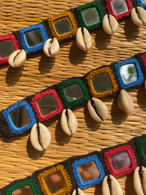 Square Multi Mirror Waist Belt (Sample sale)- 1pc