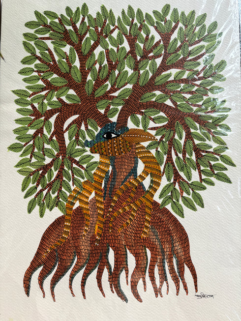 The Deer of the Wild Gond Painting (11x15 IN)