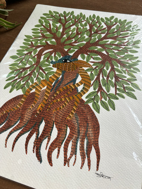 The Deer of the Wild Gond Painting (11x15 IN)