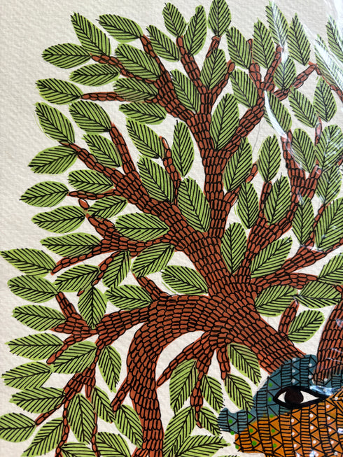 The Deer of the Wild Gond Painting (11x15 IN)