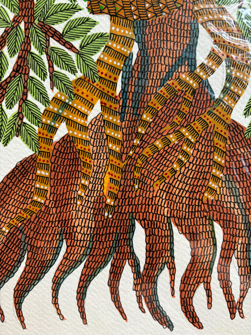 The Deer of the Wild Gond Painting (11x15 IN)