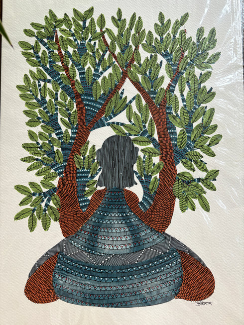 Pedh Parivaar Gond Painting (11x15 IN)