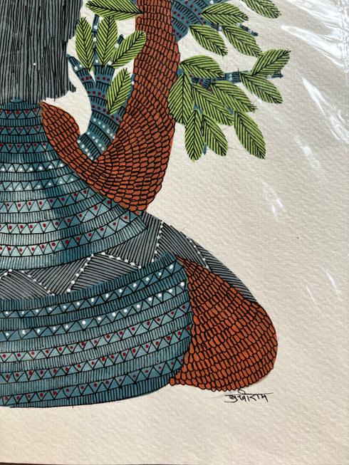 Pedh Parivaar Gond Painting (11x15 IN)