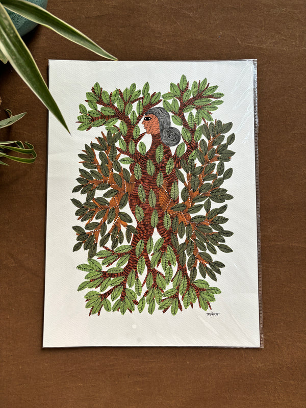 Janani Vriksha Gond Painting (11x15 IN)