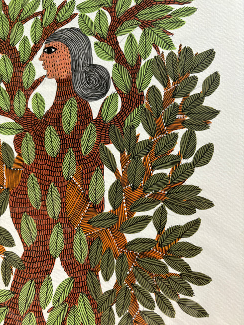 Janani Vriksha Gond Painting (11x15 IN)