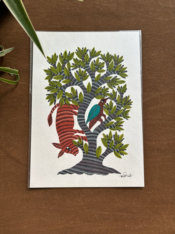 Sehjeevan Saathi Gond Painting (A4 Size)