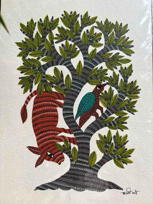Sehjeevan Saathi Gond Painting (A4 Size)