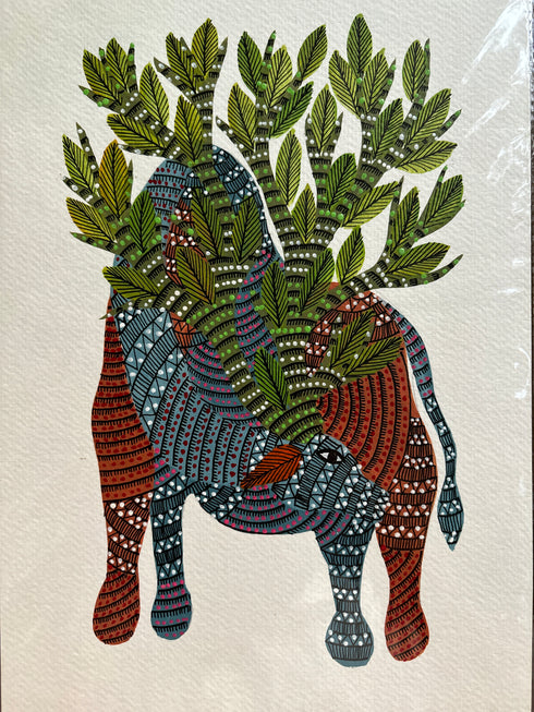 Gau Vriksha Gond Painting (A4 Size)