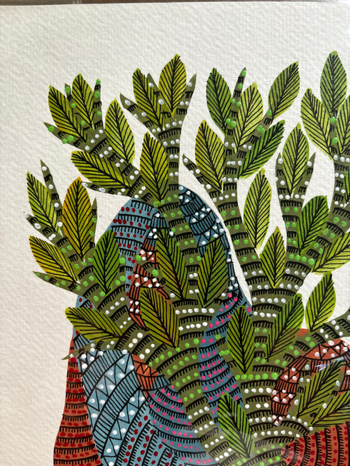 Gau Vriksha Gond Painting (A4 Size)