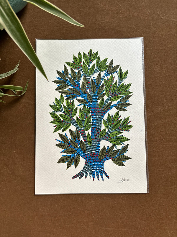 Tree of Life Gond Painting (A4 Size)