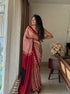 Black Bindi Red Modal Silk Ajrakh Saree