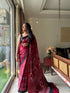 Embroidered Jharokha Cherry Modal Silk Ajrakh Saree