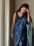 Nila Vana Tarang Modal Silk Ajrakh Saree
