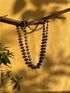 Indigo Blue Kantha Ball Long Necklace