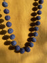 Indigo Blue Kantha Ball Long Necklace