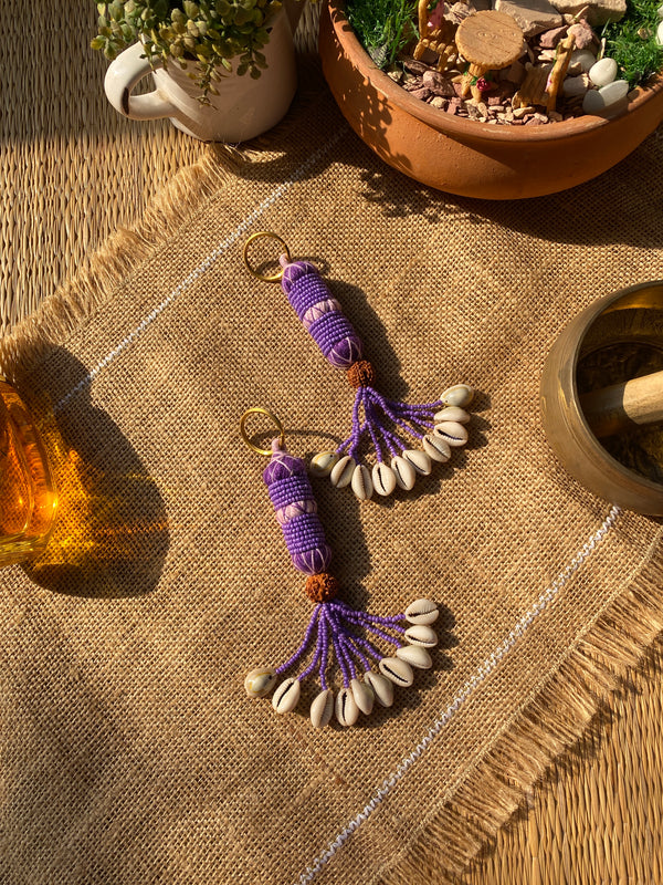 Purple Candy seashell Keychain- 1pc