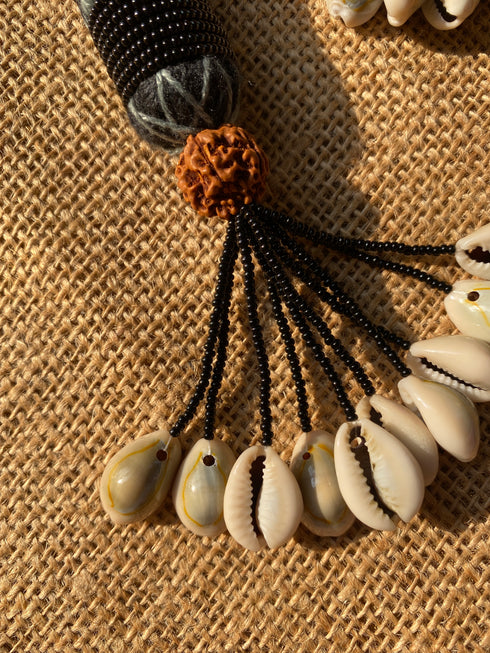 Night Sky Seashell Beaded Keychain- 1 pc