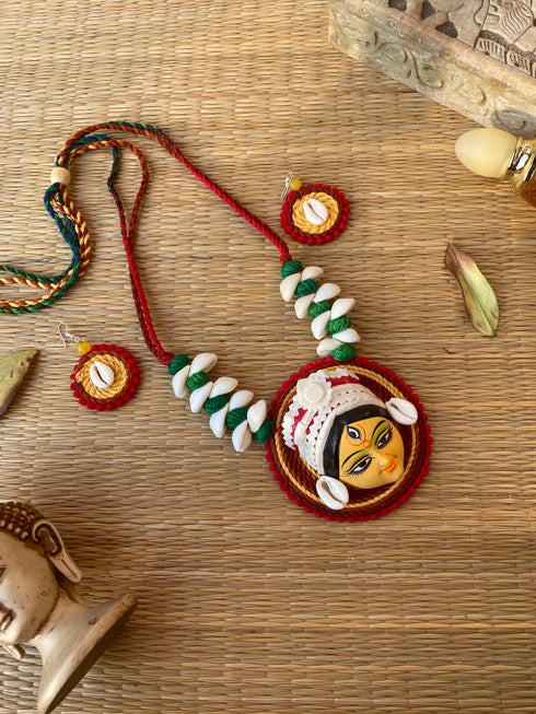 Goddess Durga Kaudi Thread Necklace