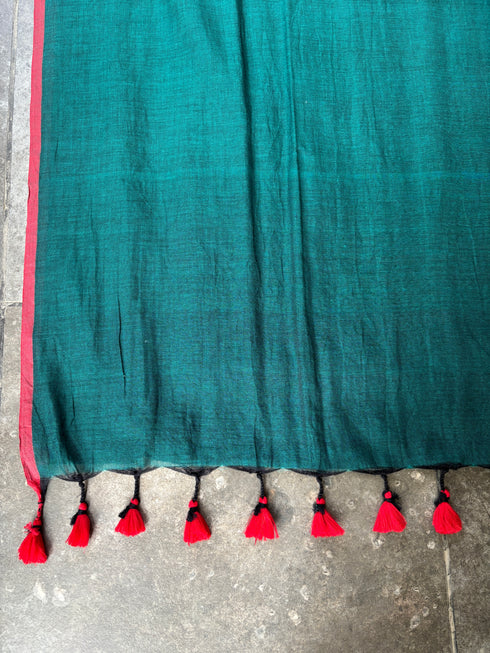 Contrast Border Mul Cotton Saree