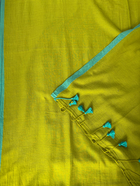 Contrast Border Mul Cotton Saree