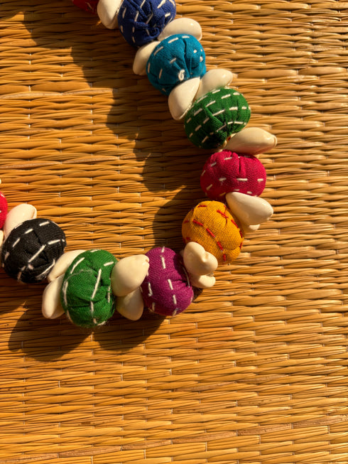 Multicolored Kantha Balls Necklace