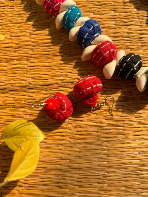 Multicolored Kantha Balls Necklace