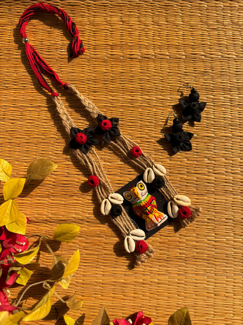 Black Quirky Wise Owl Necklace