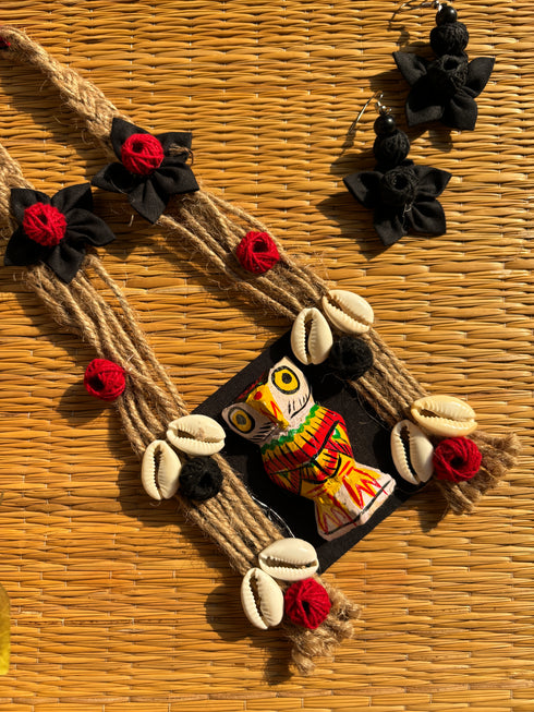 Black Quirky Wise Owl Necklace