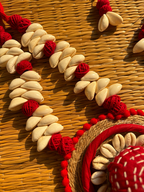 Red Flower Kantha Necklace